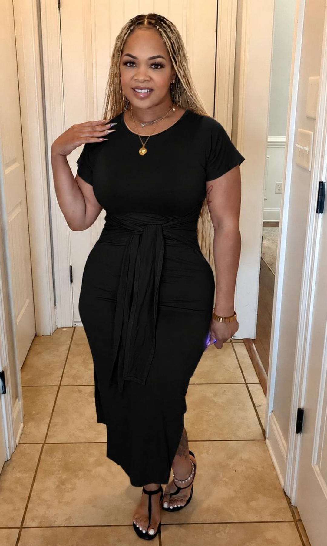 Black Front Tie Dress