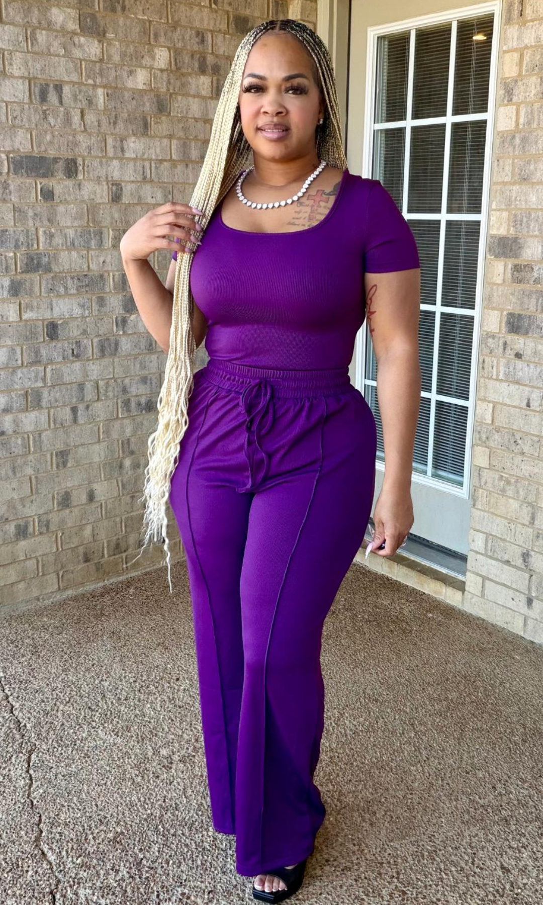 Comfy Eggplant Bodysuit Set