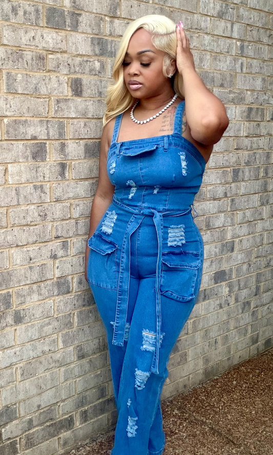Concrete Cowgirl Denim Jumpsuit