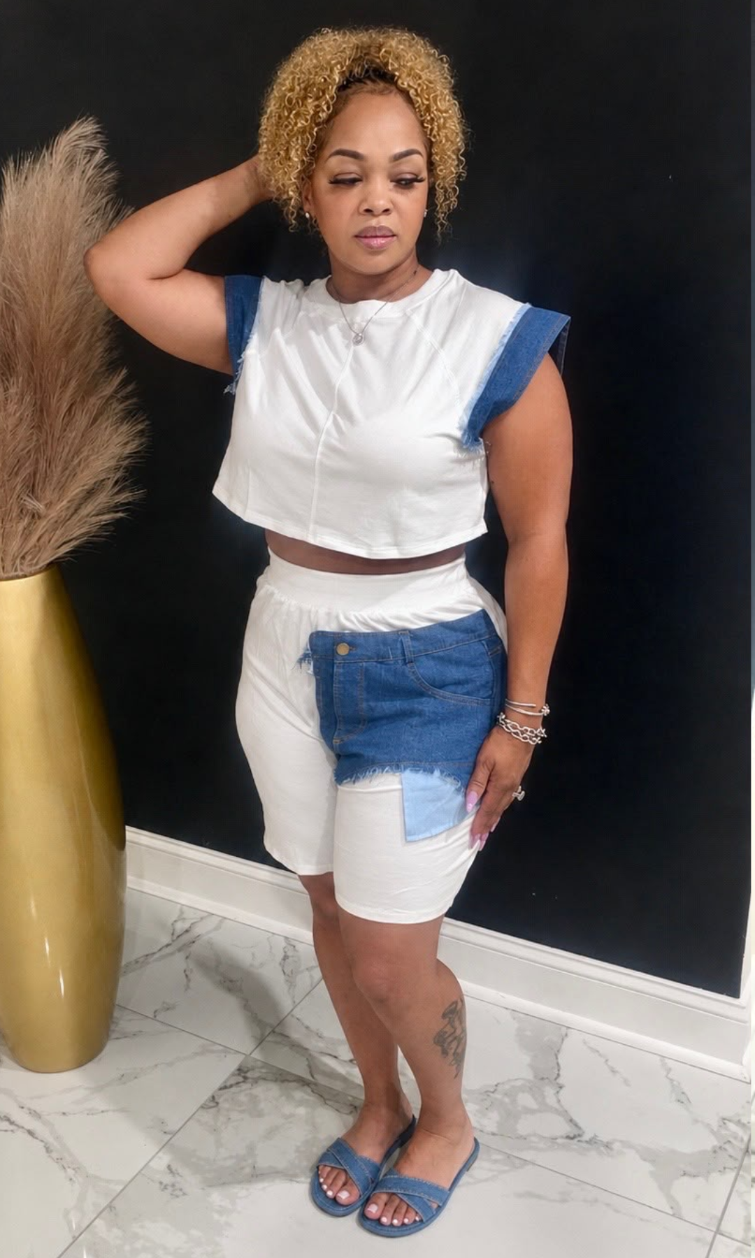 Denim and White