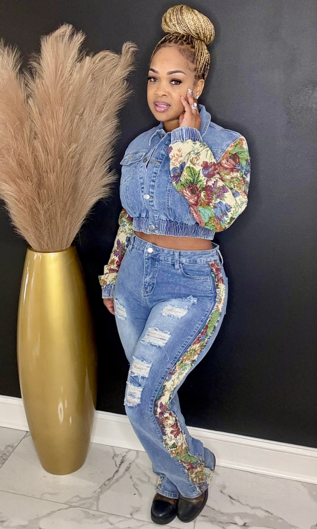 Flower Jean Set