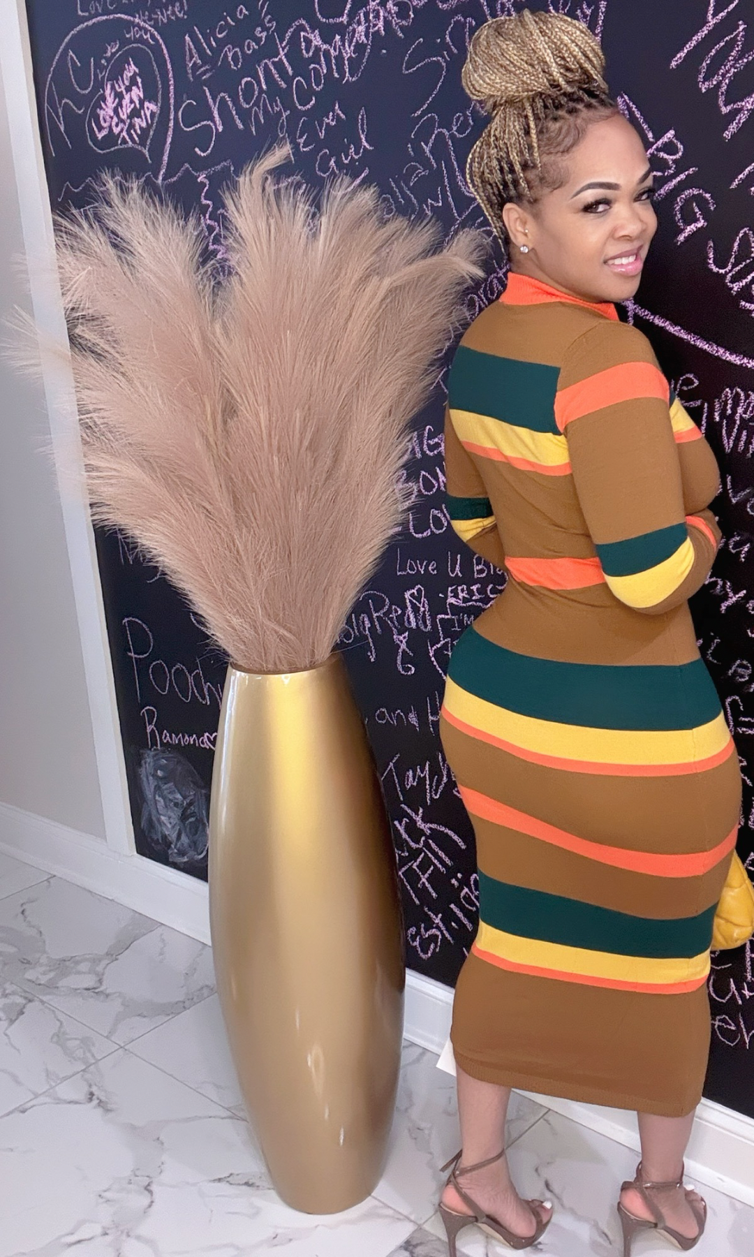 Fall into chic midi dress