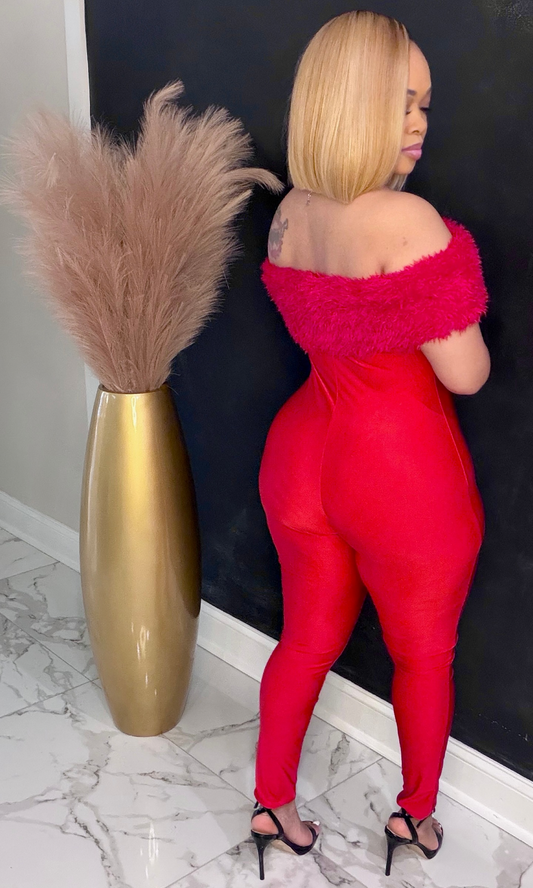 Back view of Power Play Jumpsuit showcasing fitted silhouette