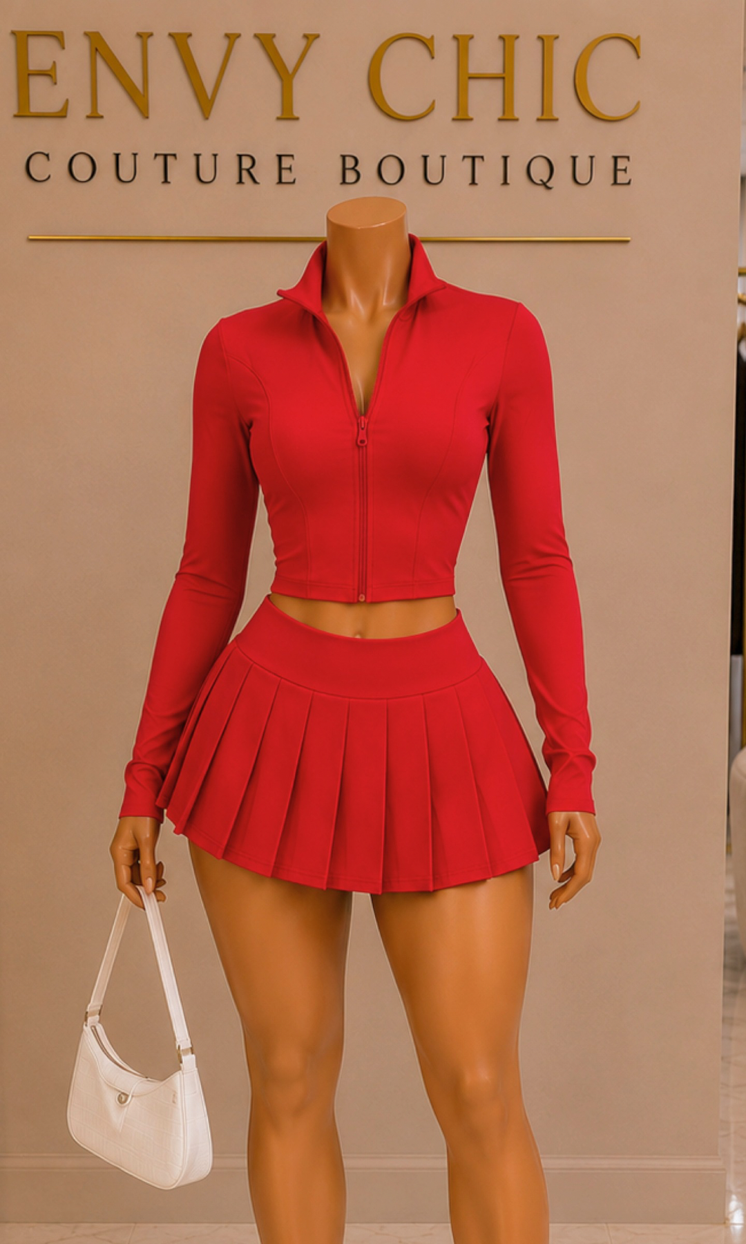 Red Courtside Chic Skirt Set