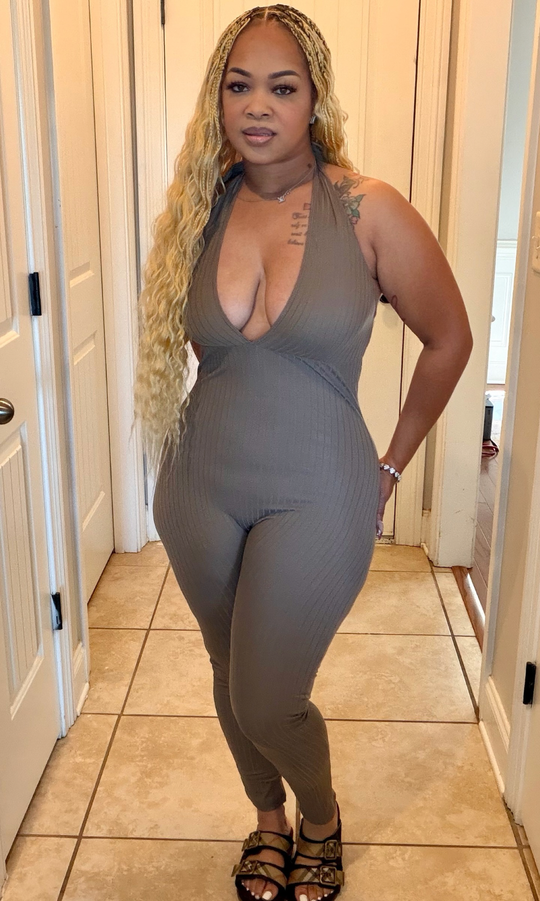 Mocha Ribbed Catsuit