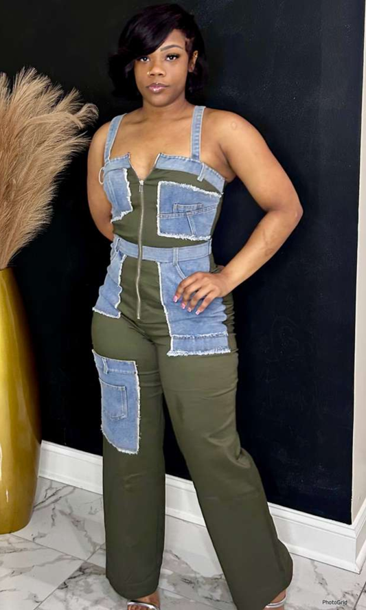 Olive Utility Chic Jumpsuit