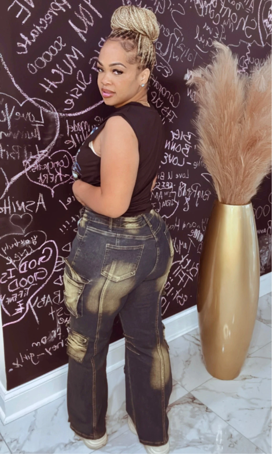 Yellow & Blue Denim Jeans
