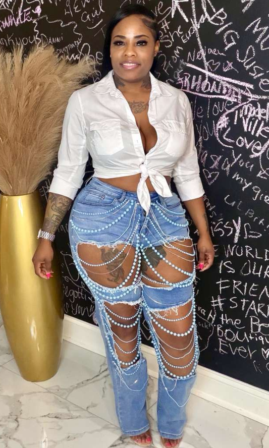 Blue Pearls Jeans