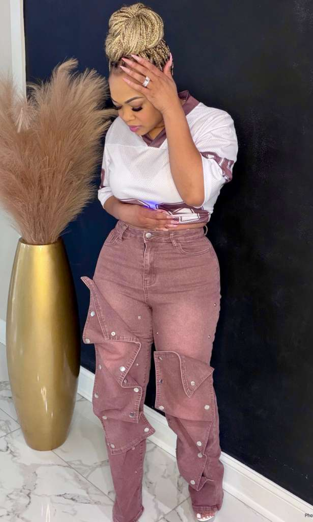 Front angled view of Boss Energy Snap Jeans highlighting snap-panel detailing along the legs.