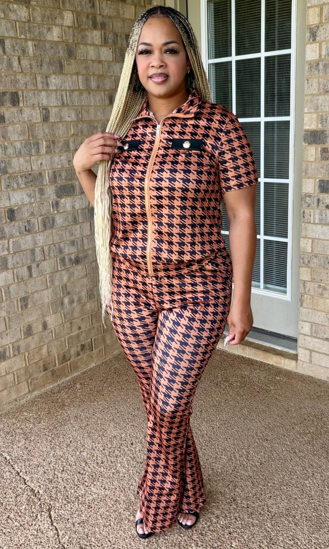 Brown Houndstooth