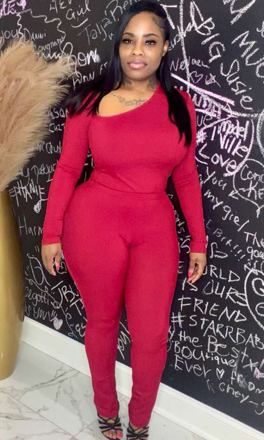 Burgundy Ease Two-Piece Set