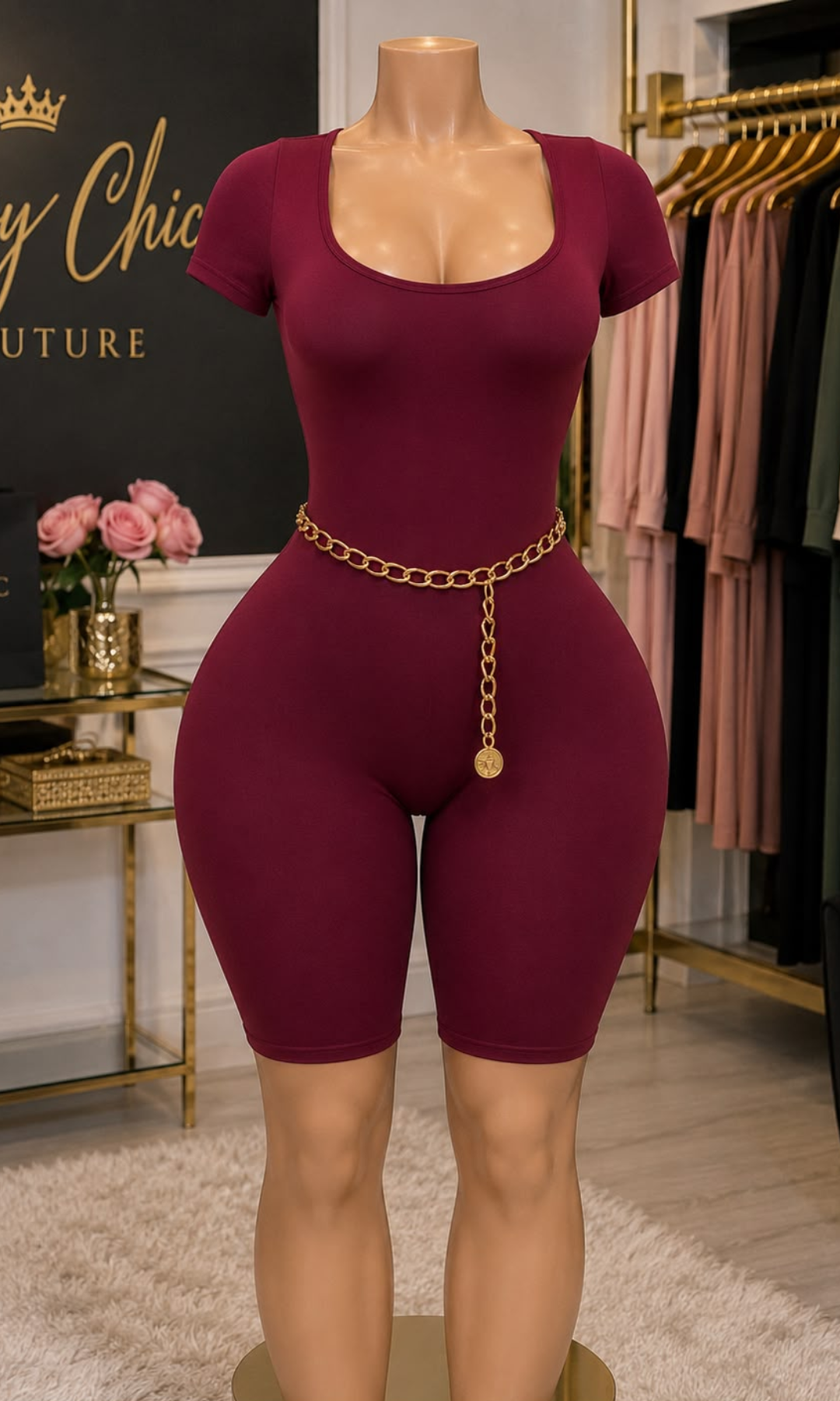 Burgundy Romper