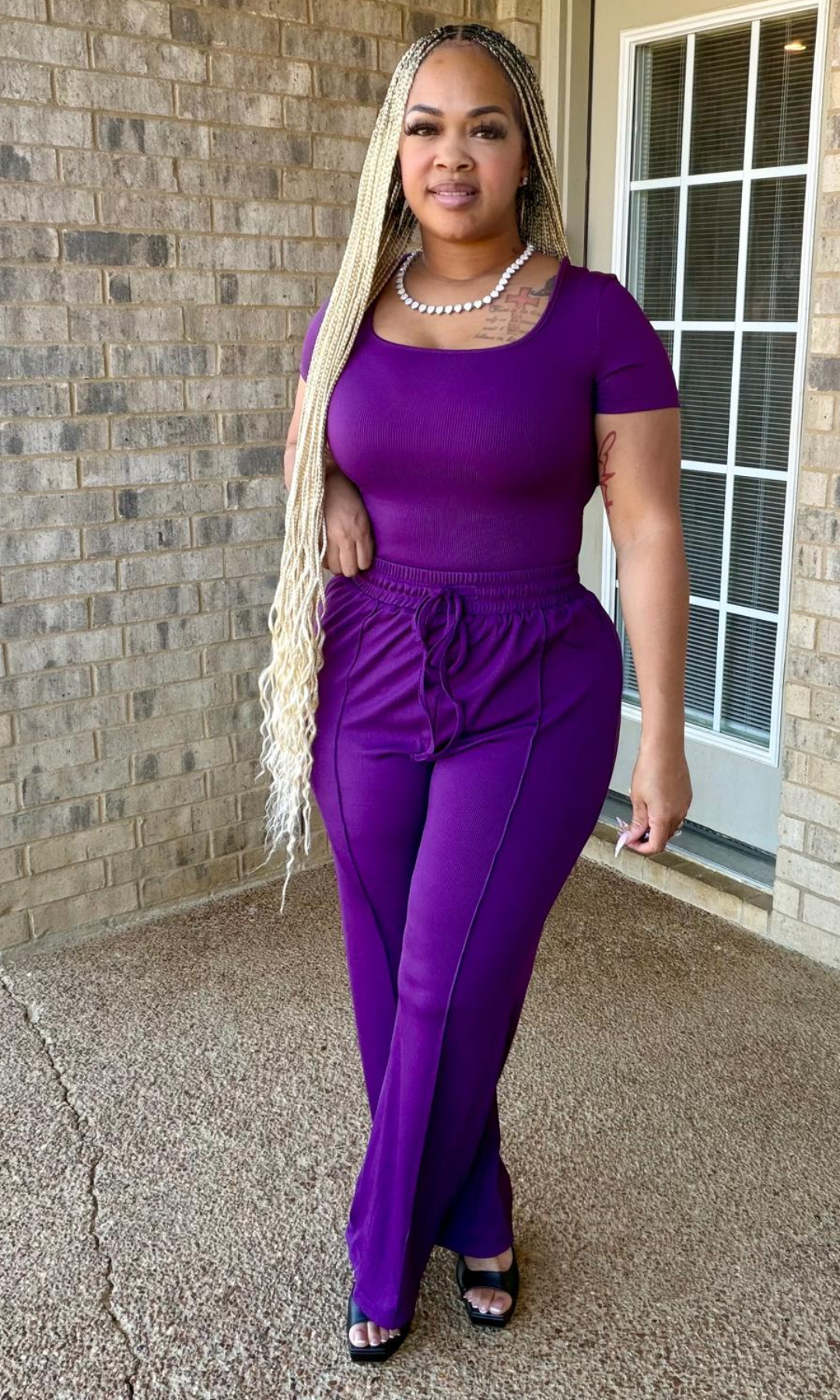 Comfy Eggplant Bodysuit Set
