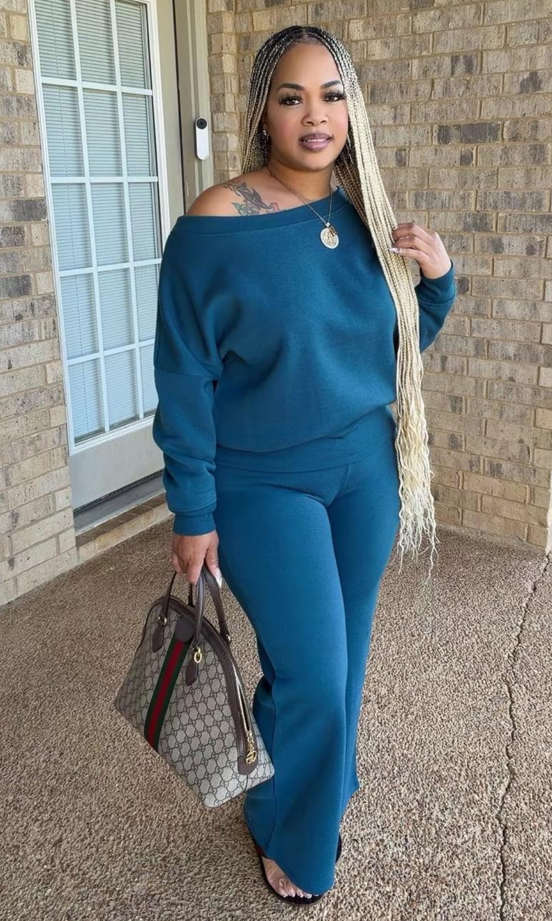 Crew Neck Set Blue
