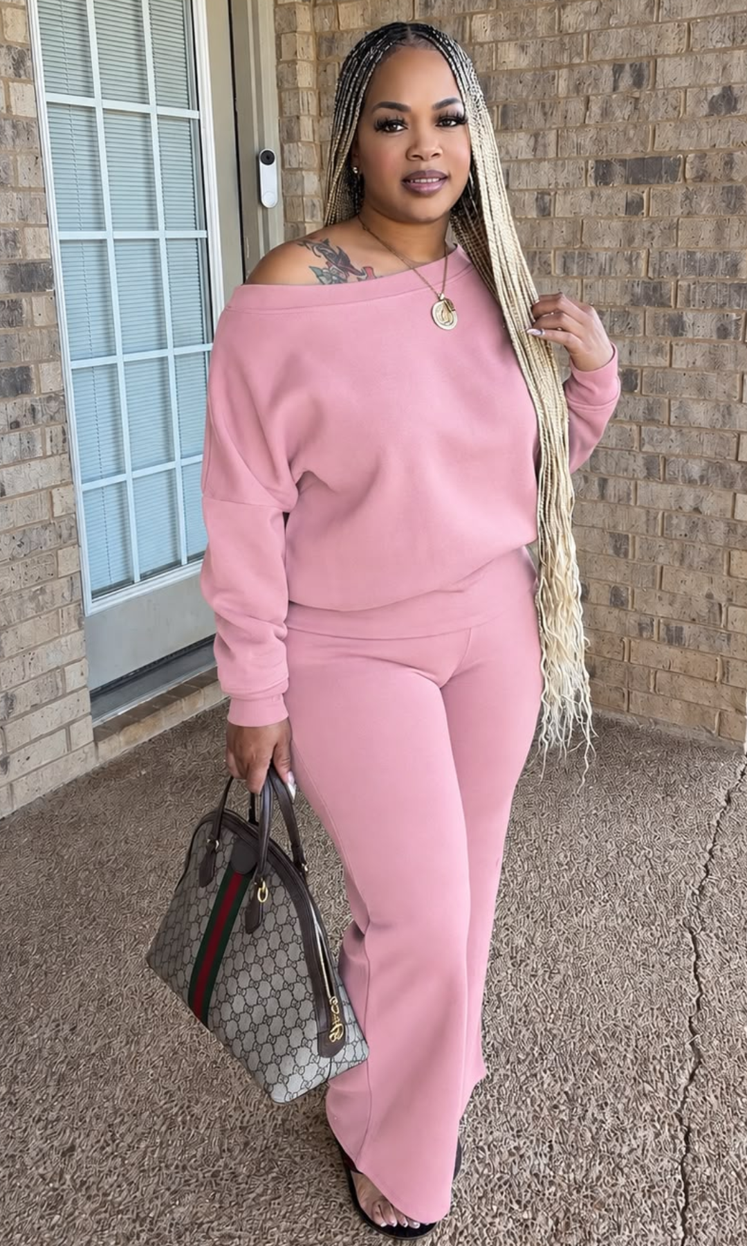 Crew Neck Set Pink