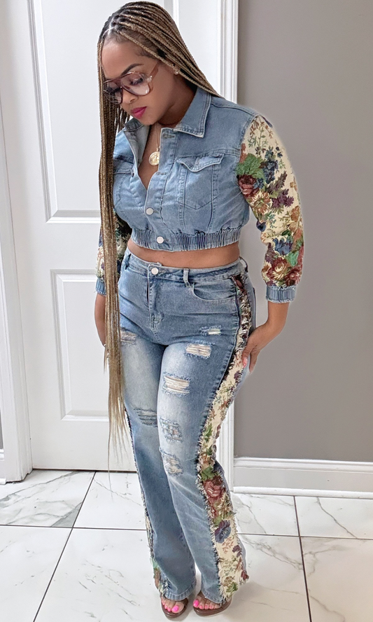 Flower Jean Set