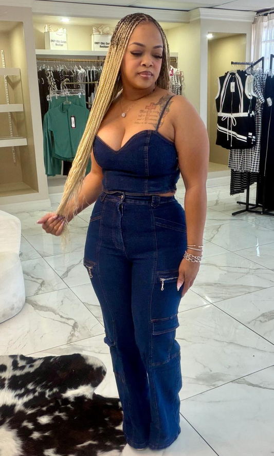 Dark Denim Daisy Set