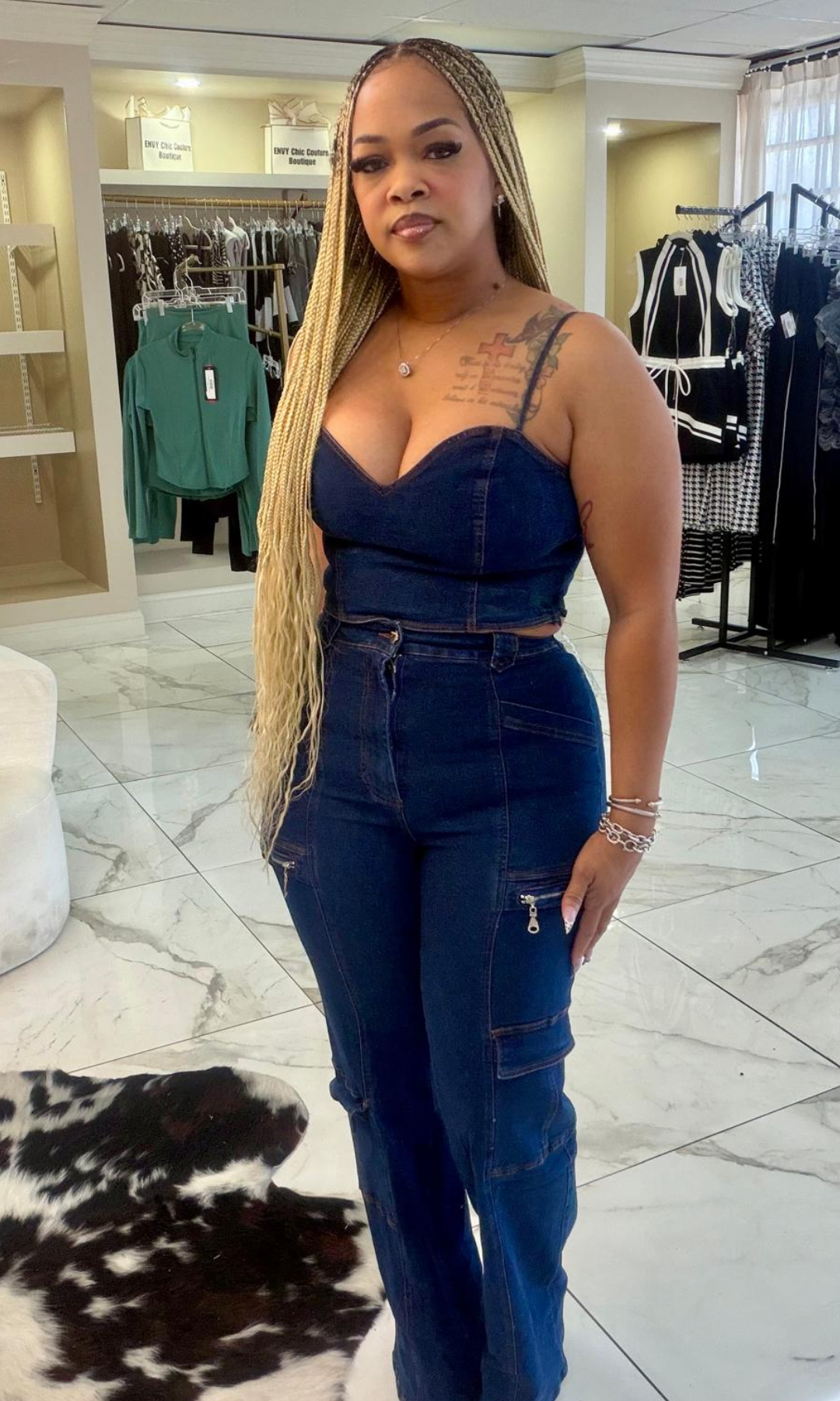 Dark Denim Daisy Set