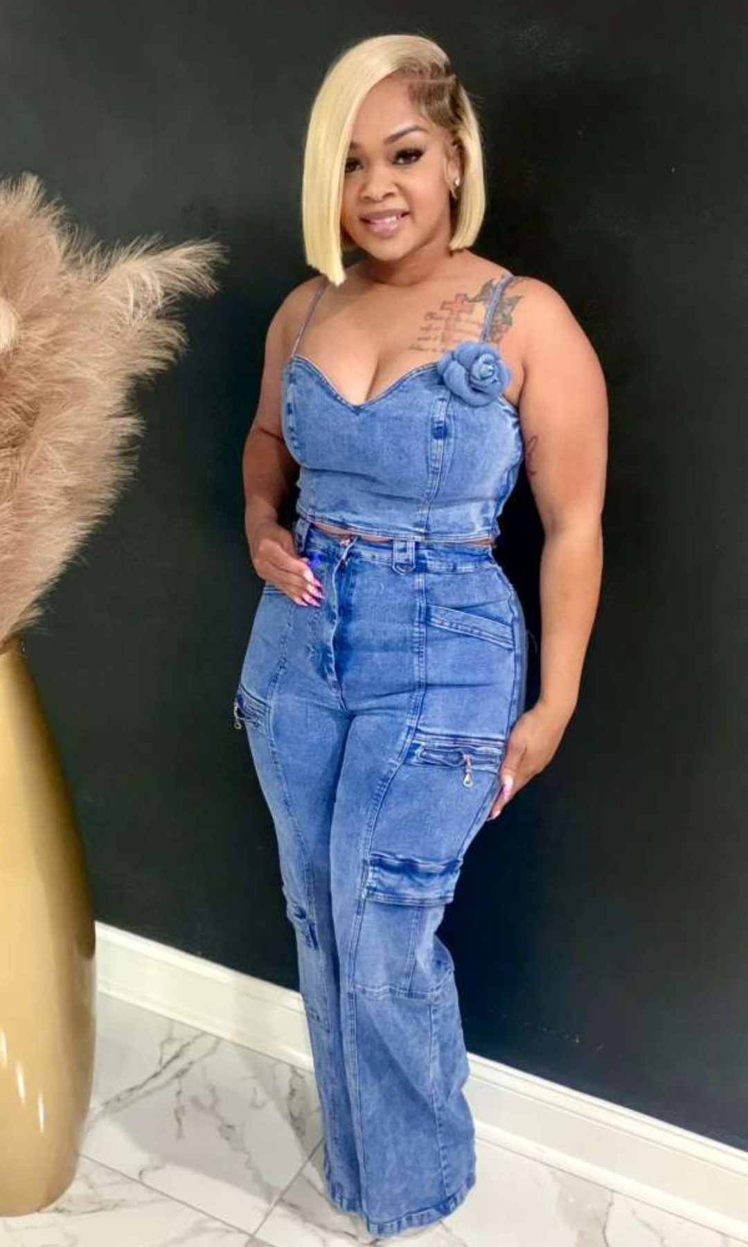 Denim Daisy Set