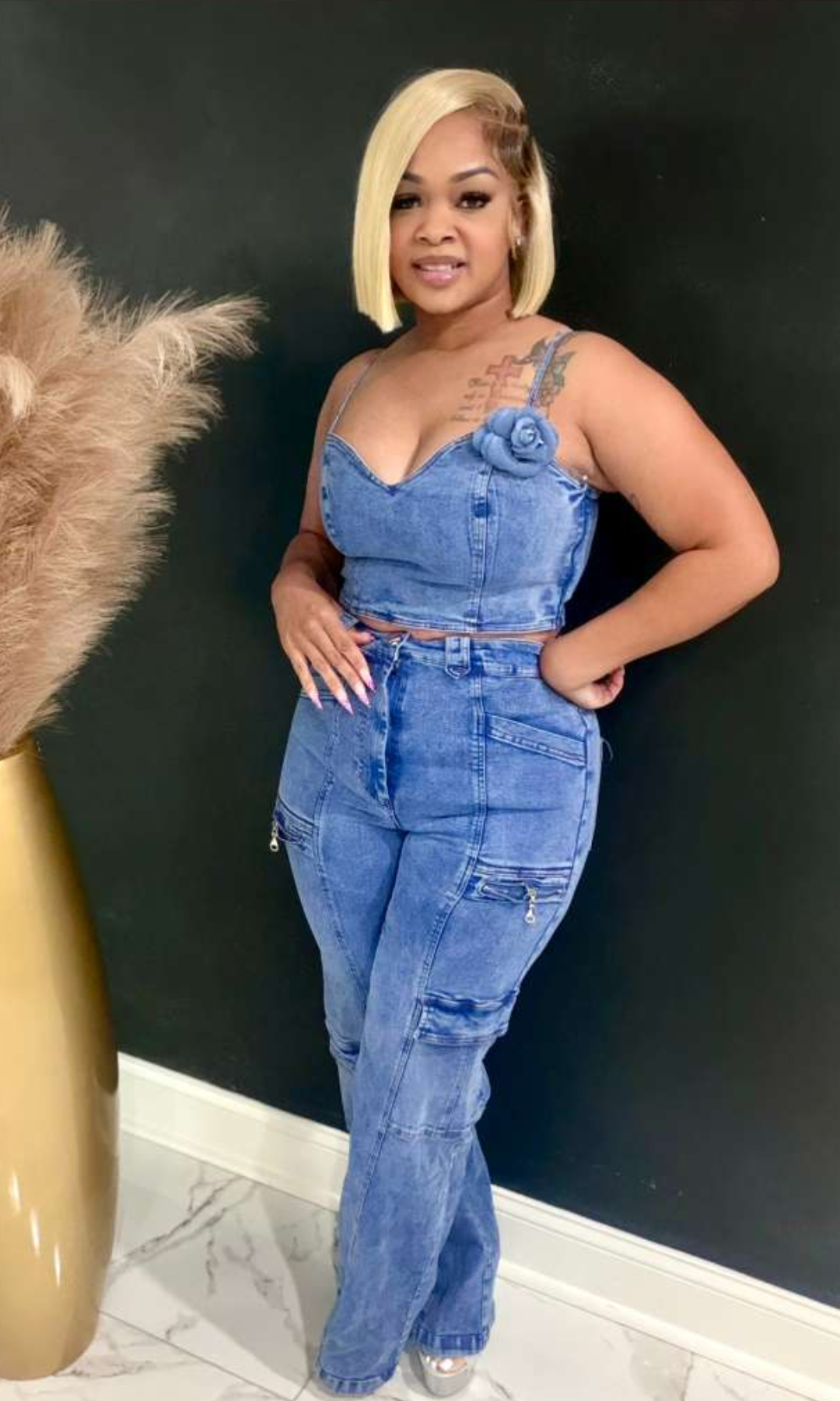 Denim Daisy Set