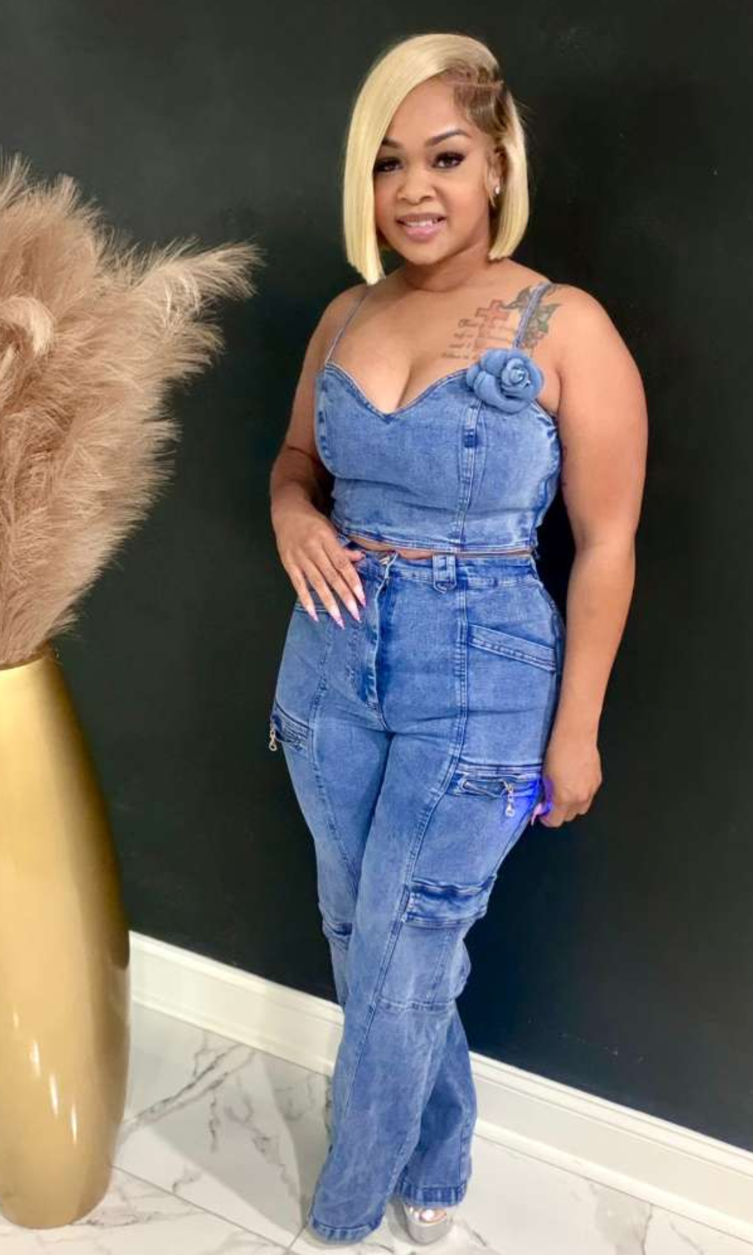 Denim Daisy Set