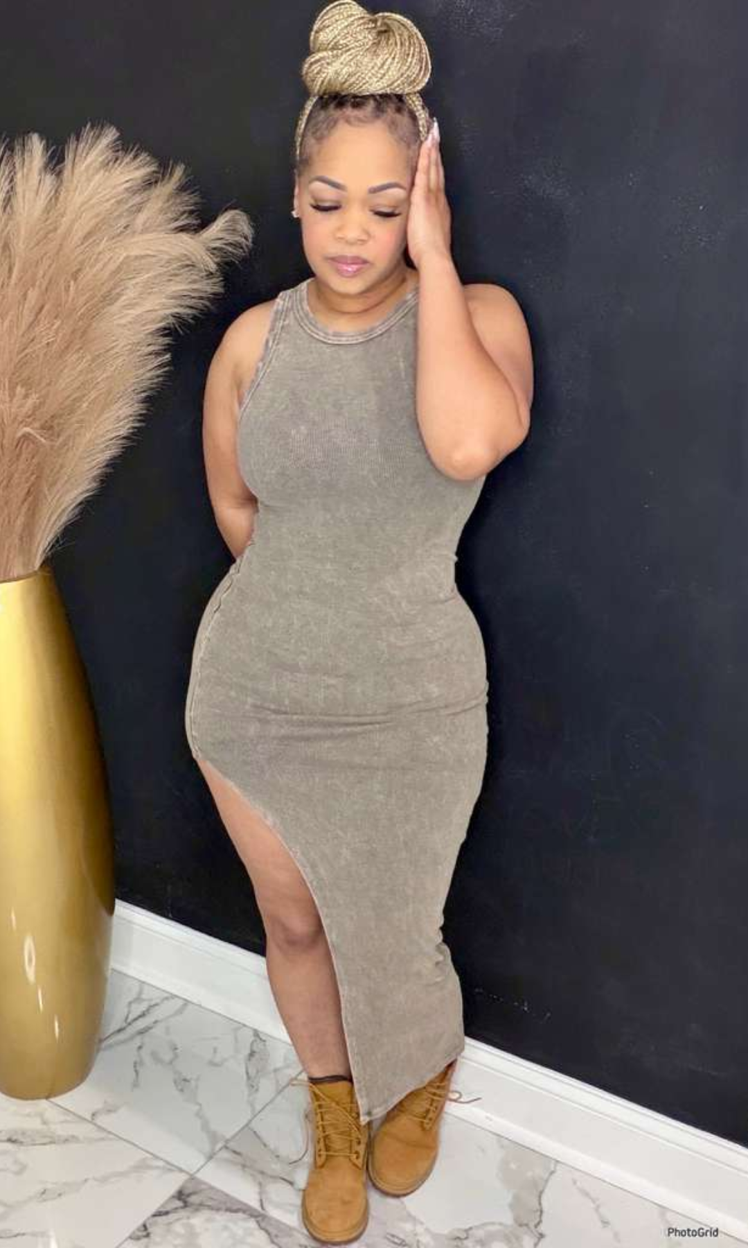 Dust Sand Tee Fitted Dress