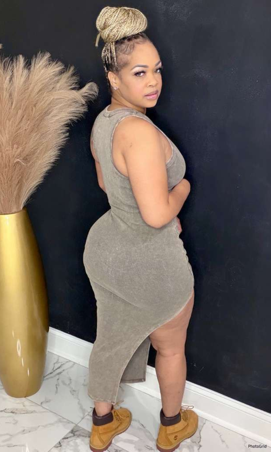 Dust Sand Tee Fitted Dress