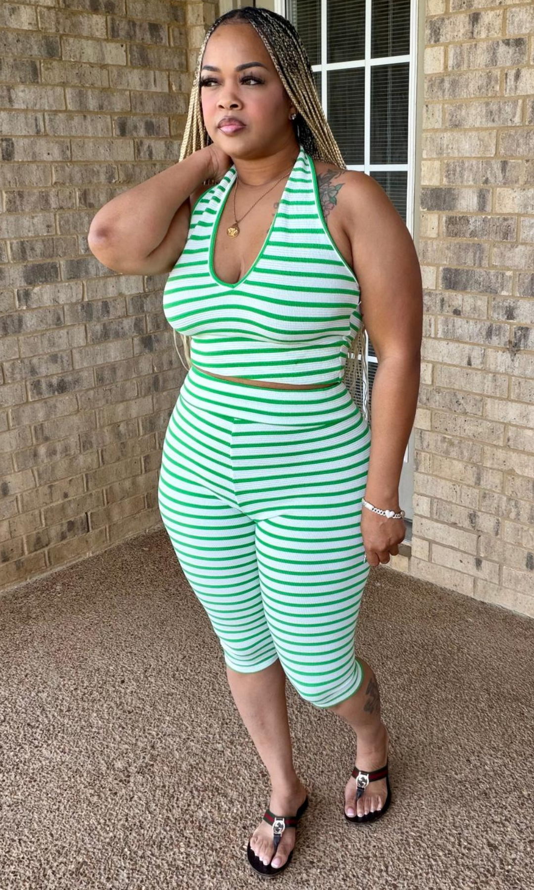 Green Stripe Set