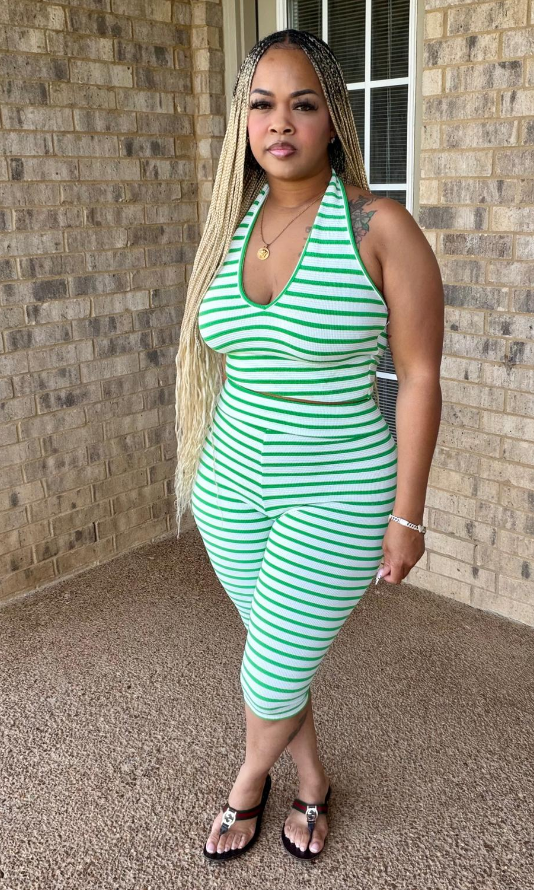 Green Stripe Set