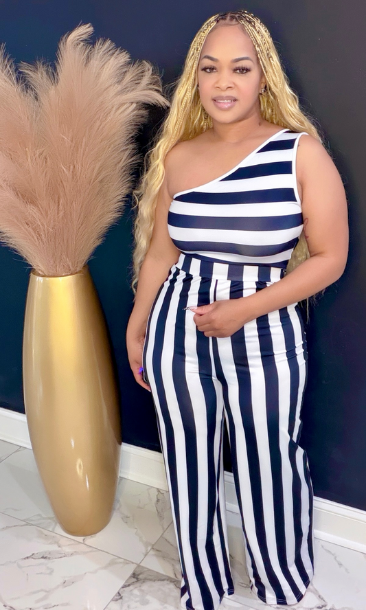 Pimp stripe jumpsuit