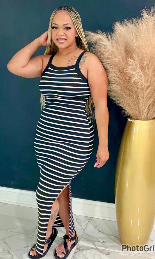 Basic striped maxi