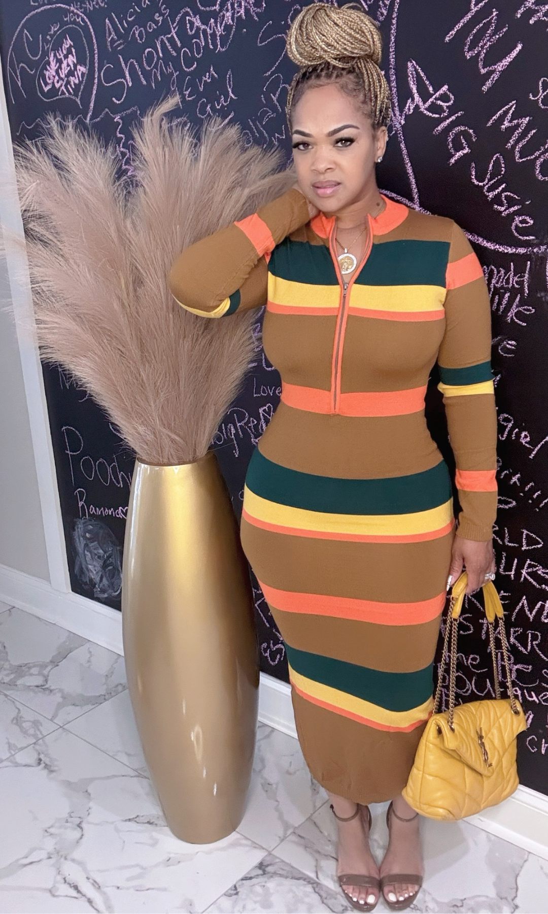 Fall into chic midi dress