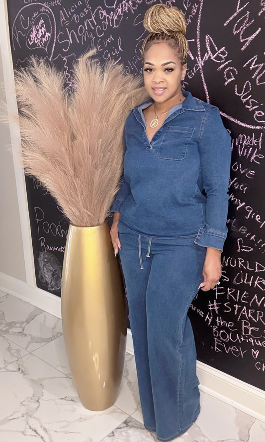 Laid back luxe denim set