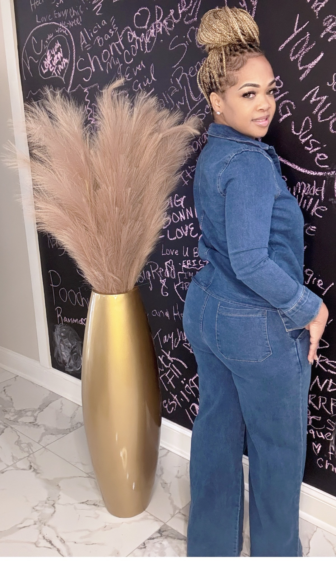 Laid back luxe denim set