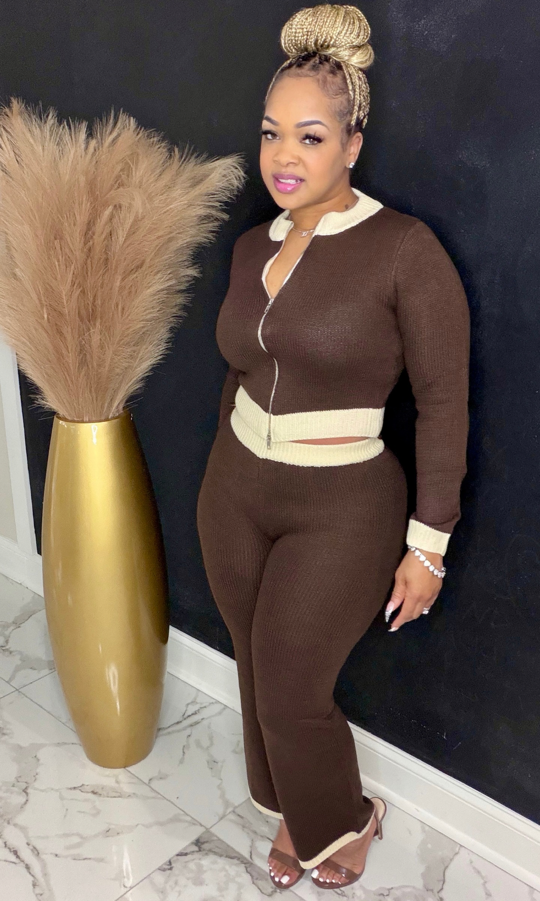 Cocoa Cream Knit Set