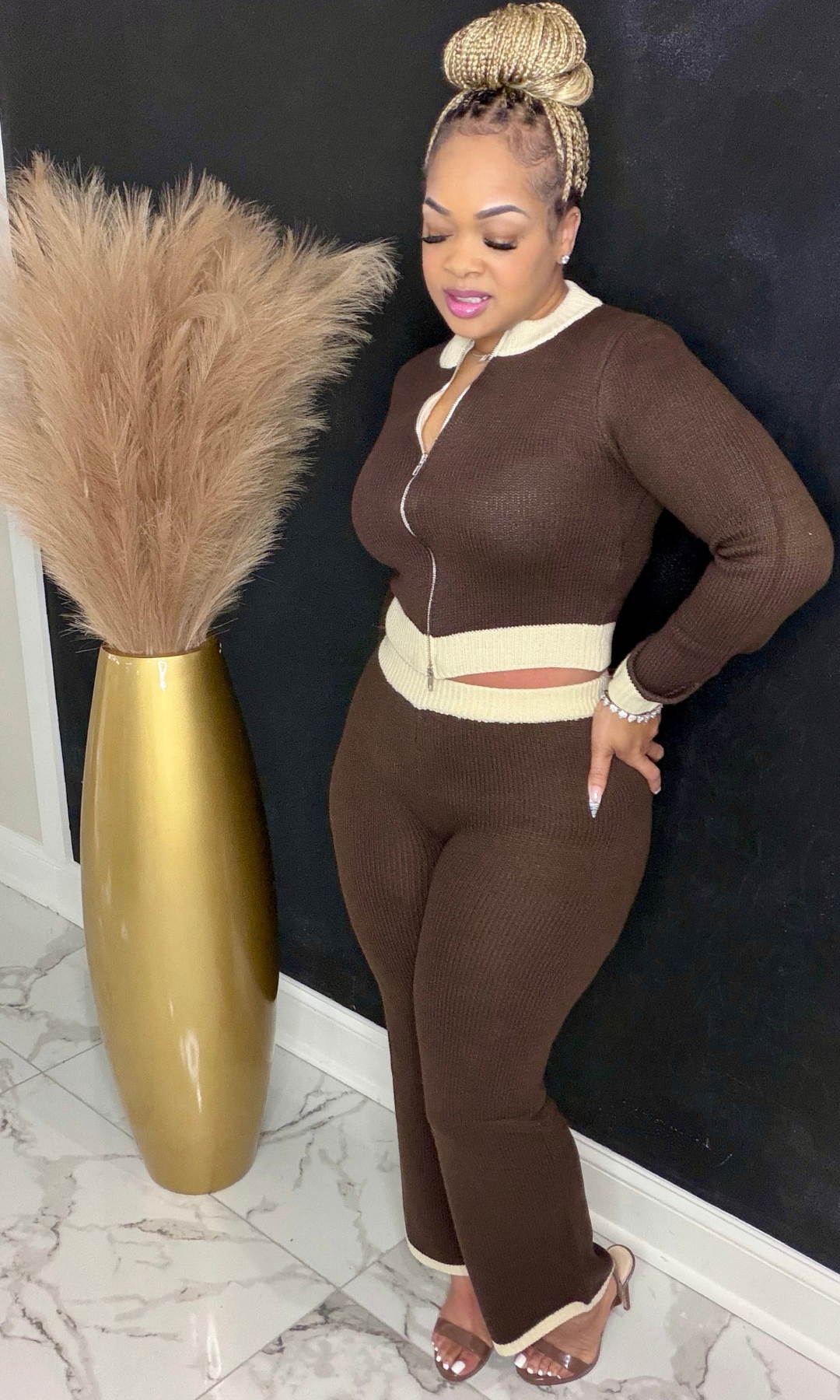 Cocoa Cream Knit Set