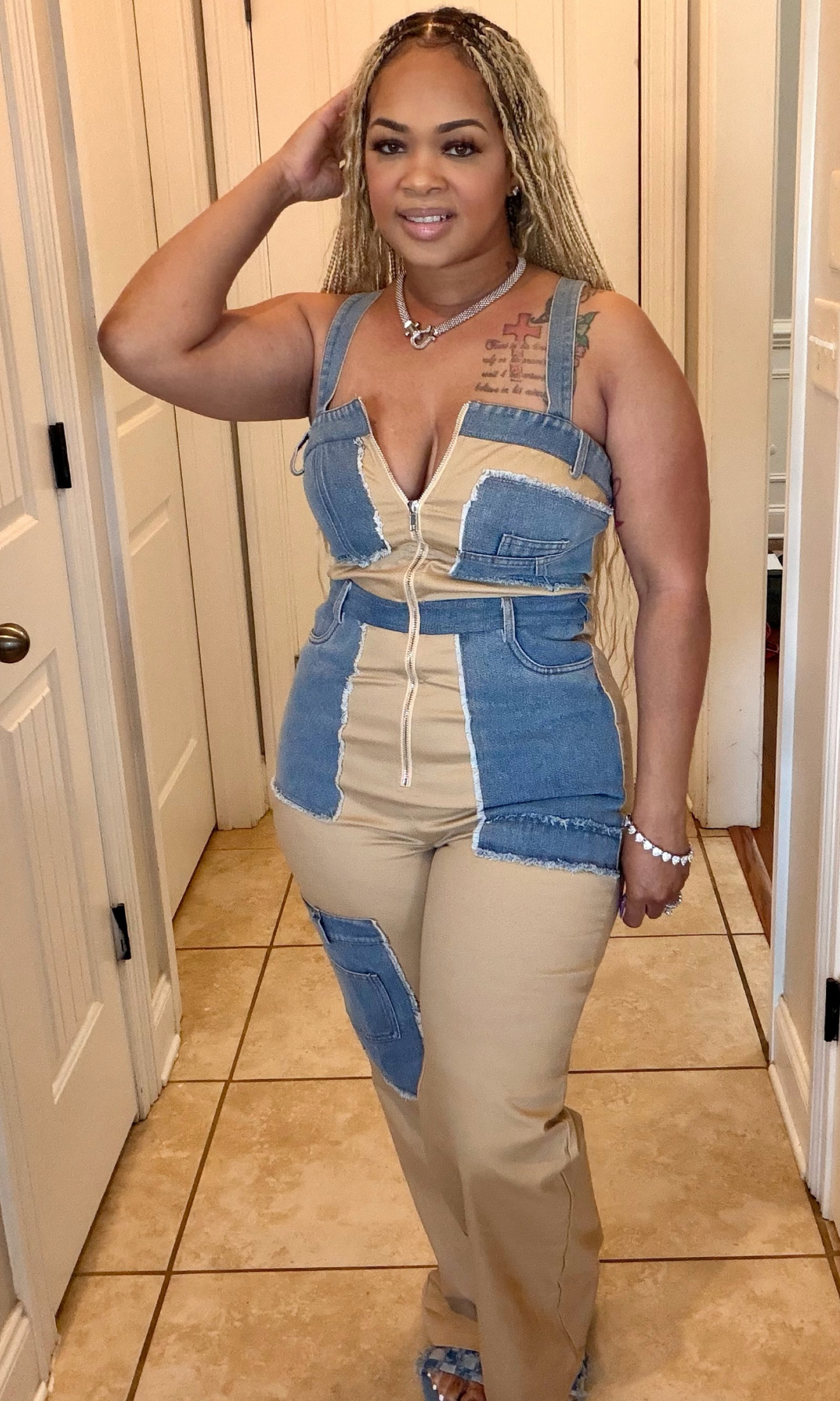 Camel Utility Chic Jumpsuit