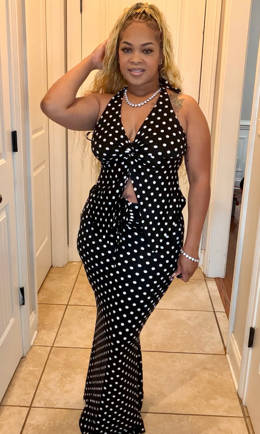 Polka dot skirt set