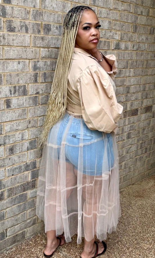 Khaki See Through Shirt Tie