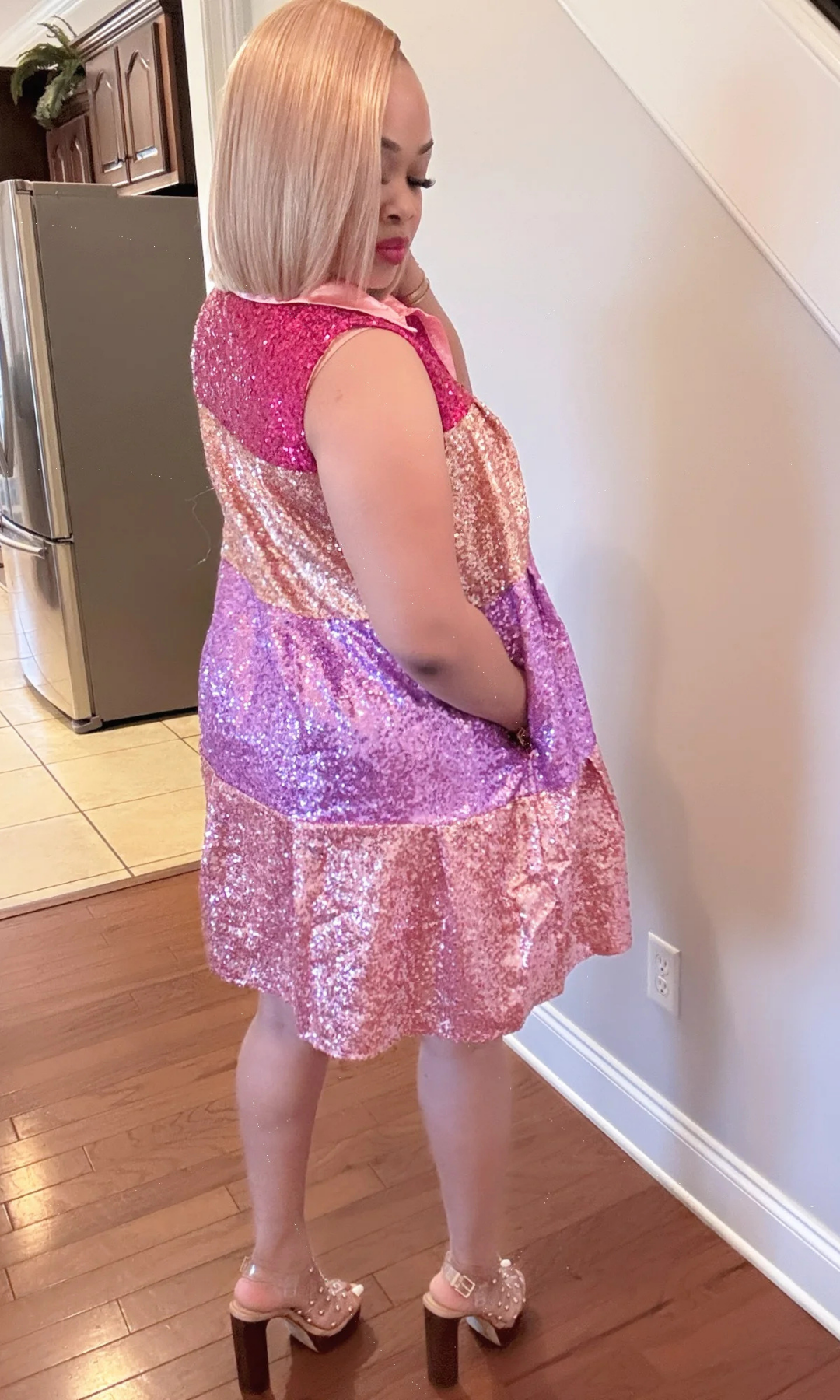 Back view of the Motha jumpsuit with adjustable straps and zipper closure.