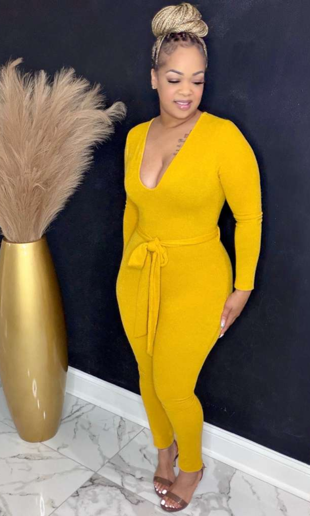 Mustard Sexy Jumpsuit