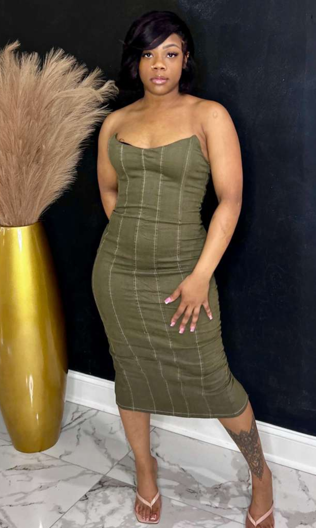 Olive Hour Midi Dress