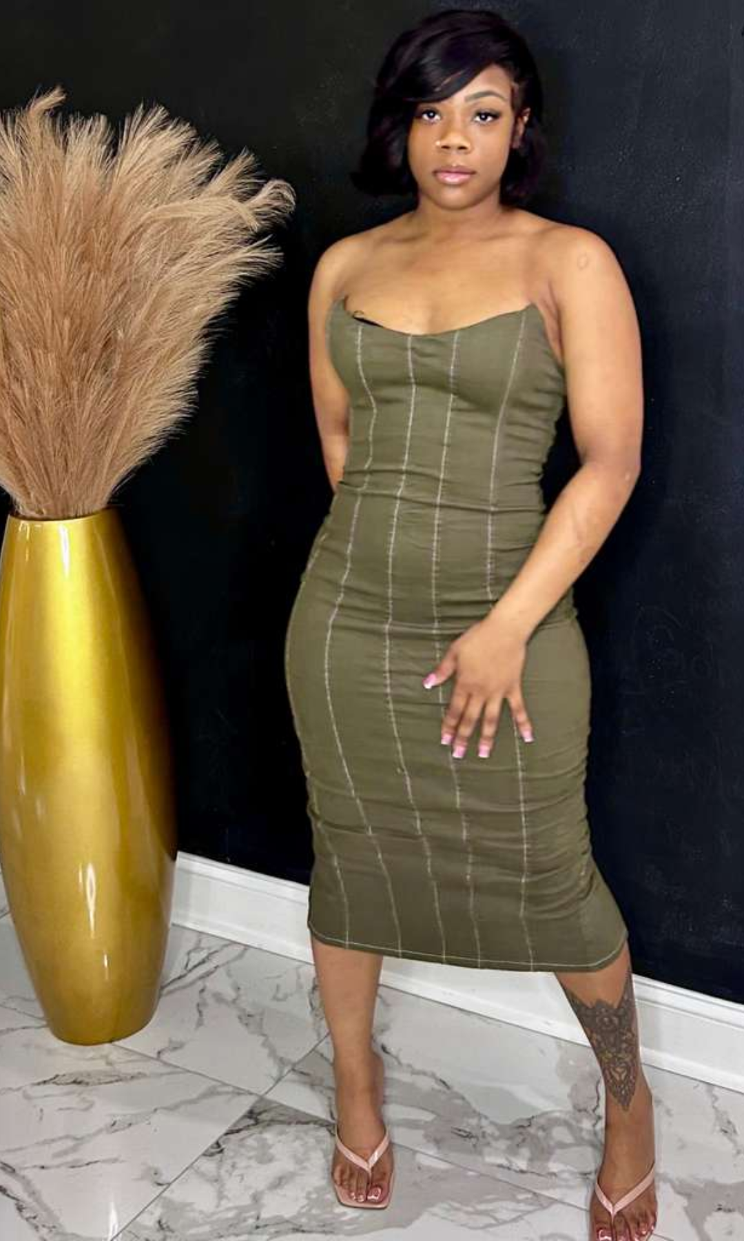 Olive Hour Midi Dress