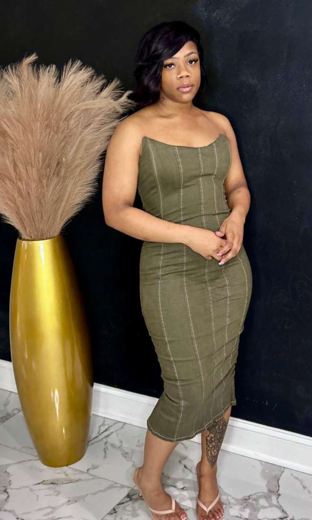 Olive Hour Midi Dress