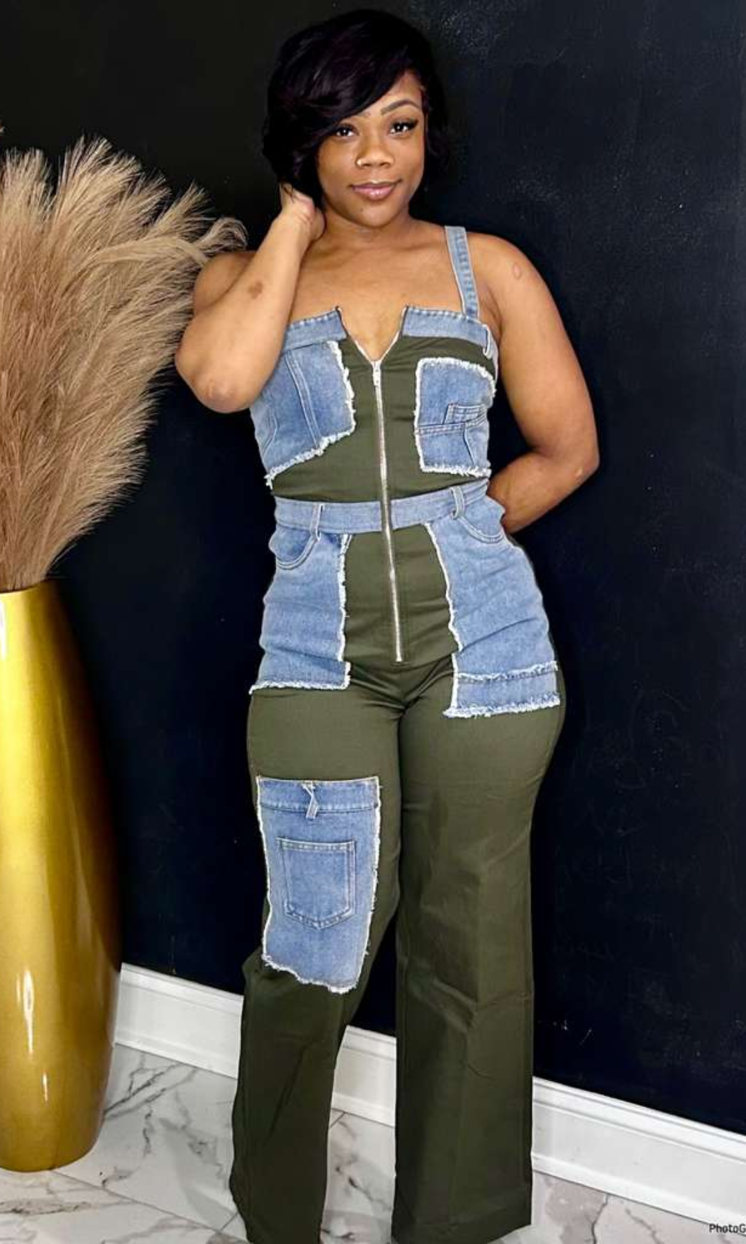 Olive Utility Chic Jumpsuit
