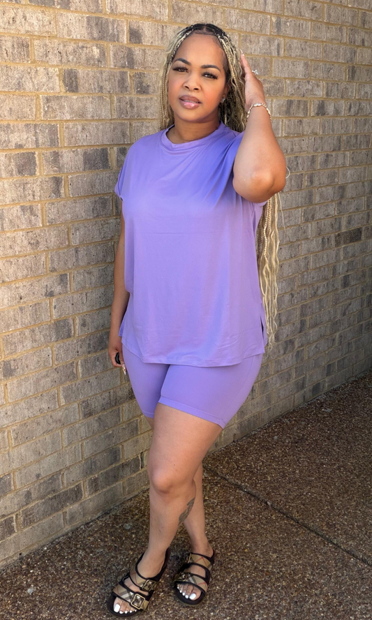 Sleeveless Short Set Lavender