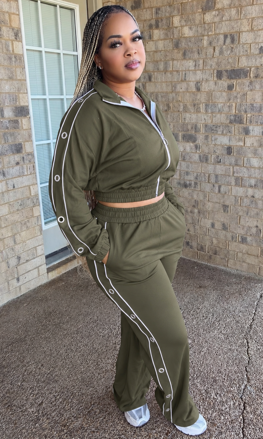 Pit Stop Tracksuit Olive Green